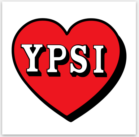 Ypsi Heart Vinyl Sticker