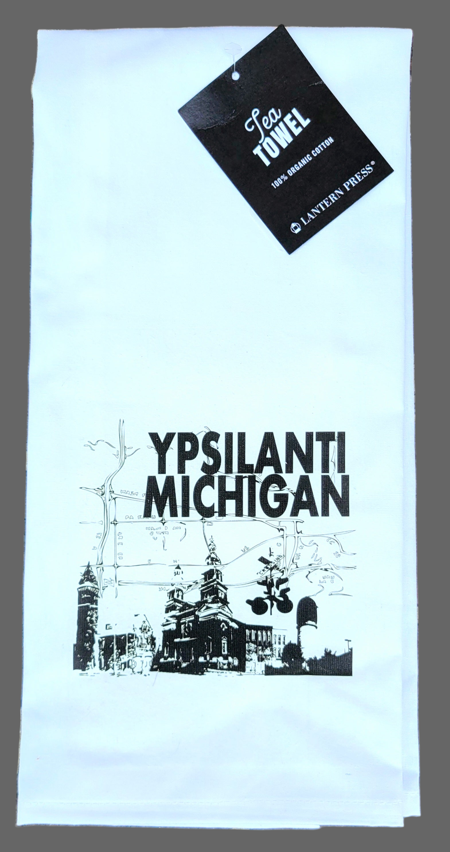 Ypsilanti Michigan Map Dish Towel