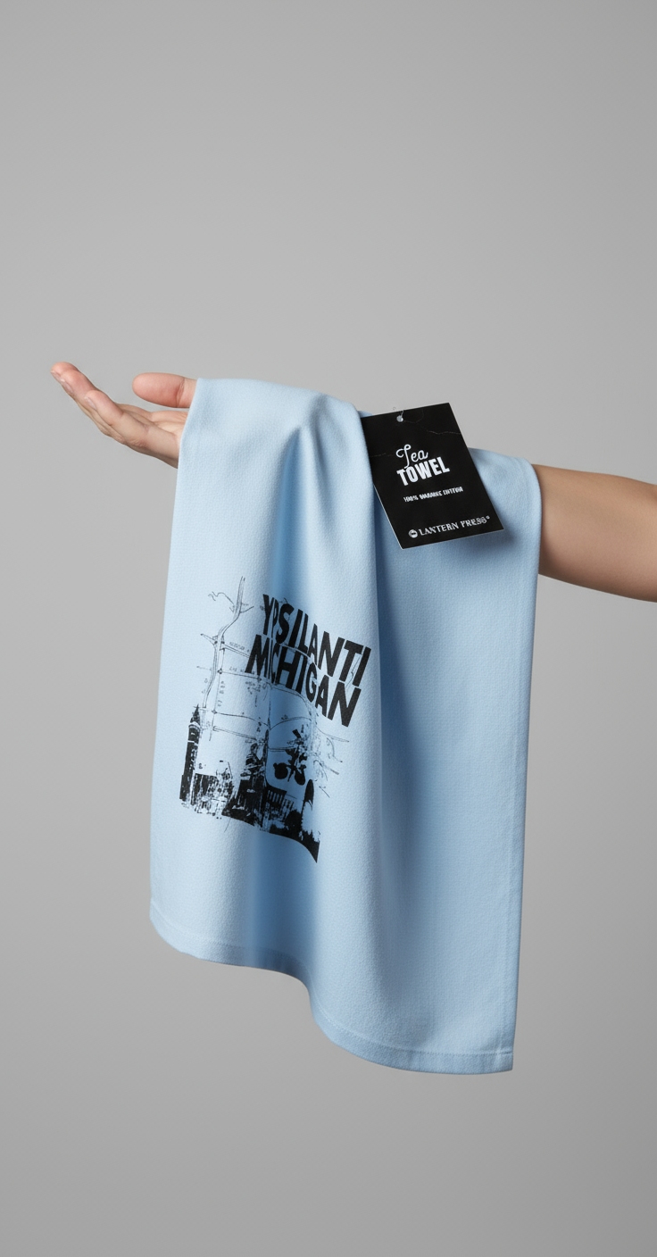 Ypsilanti Michigan Map Dish Towel