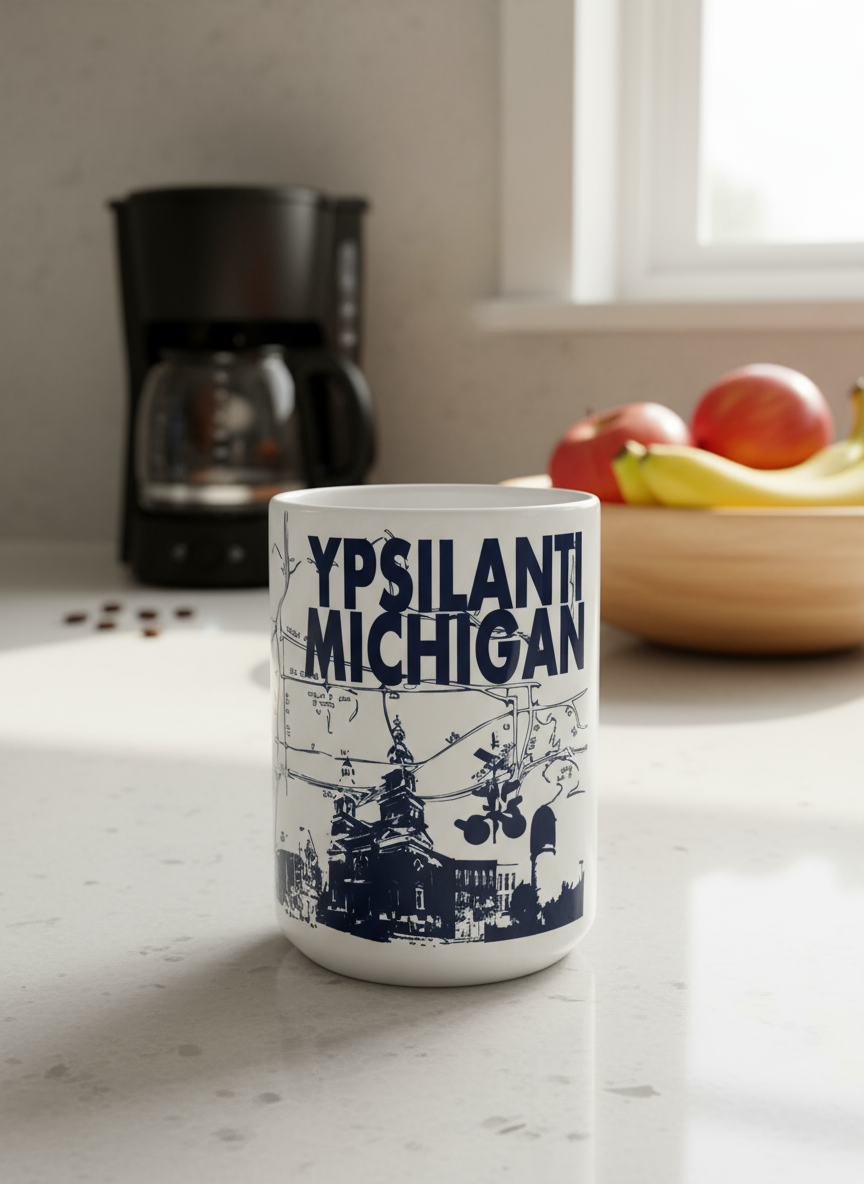 Ypsilanti Michigan Map Mug