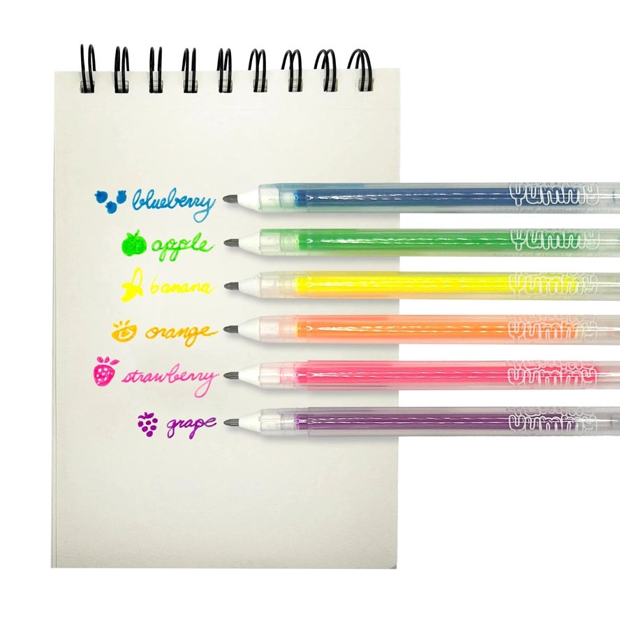 Yummy Yummy Scented 6 Neon Colored Gel Pens