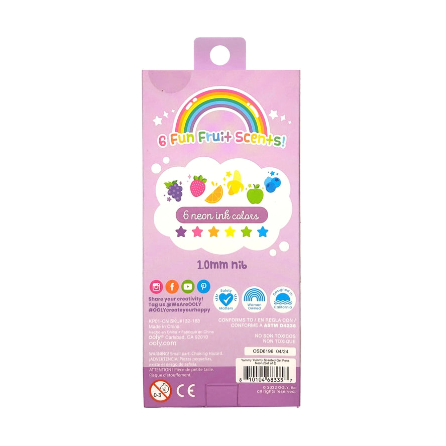 Yummy Yummy Scented 6 Neon Colored Gel Pens