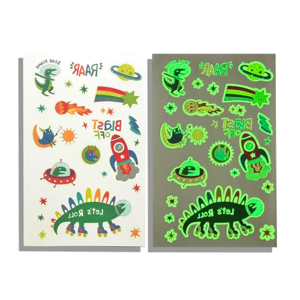 Zero Gravity Dinos Tattoo-Palooza Glow Temporary Tattoos