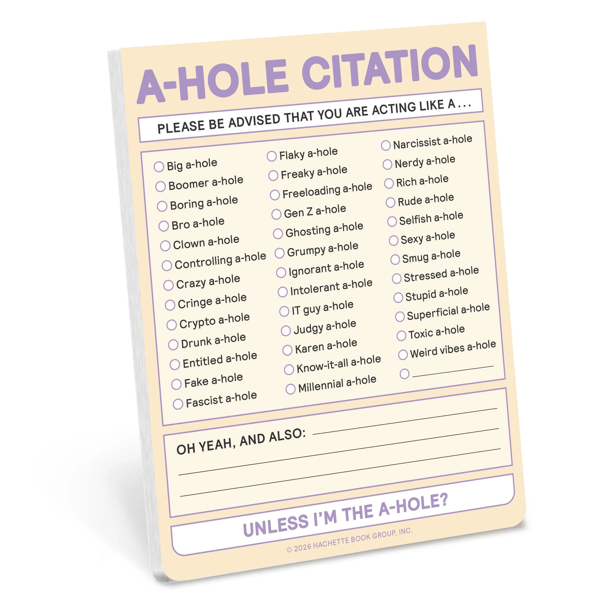 A-Hole Citation Nifty Notes