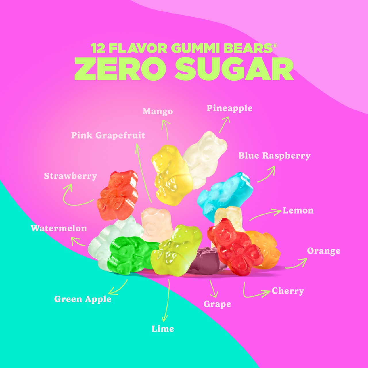 Albanese Zero Sugar 12 Flavor Gummi Bears 3.5 oz