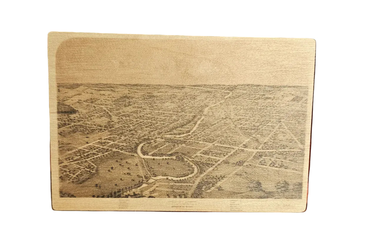 Ypsilanti Panoramic Wooden Postcard