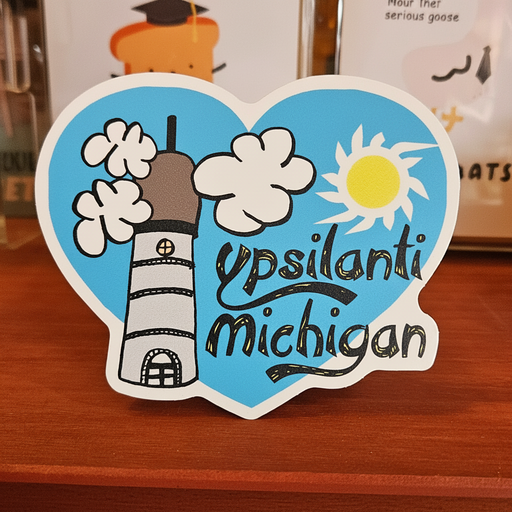 Ypsilanti Cartoon Large Vinyl Sticker