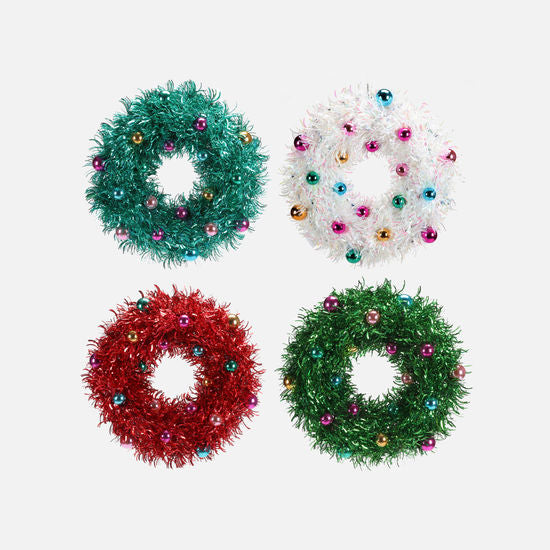 Wreath Tinsel Assorted 20" (RED ONLY)