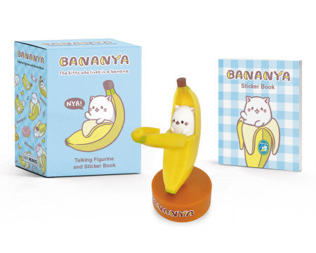 Bananya Cat Talking Figurine And Sticker Kit