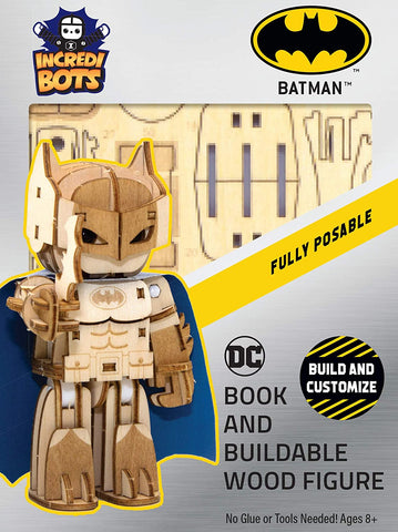 Batman IncrediBots Book And Buildable Wood Figure DC Comics