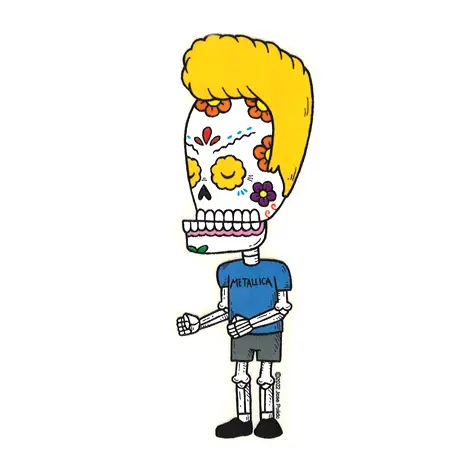 Beavis Sugar Skull Sticker