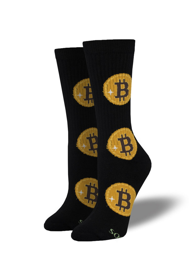 Bitcoin Women's Athletic Socks Black