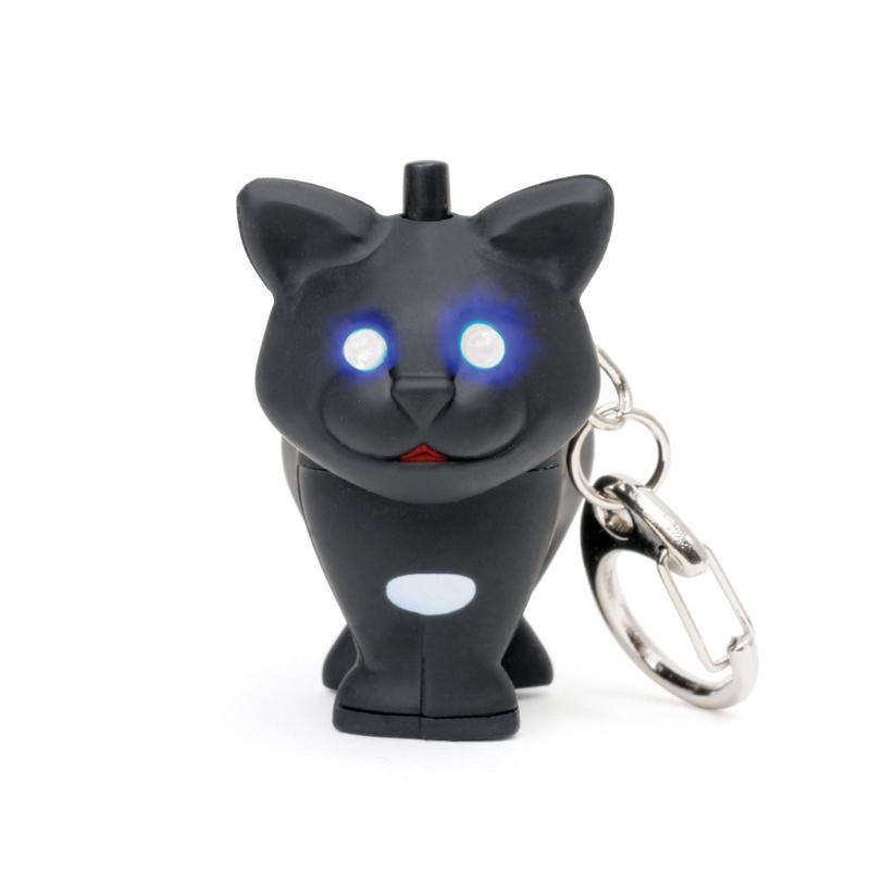 Black Cat LED Keychain
