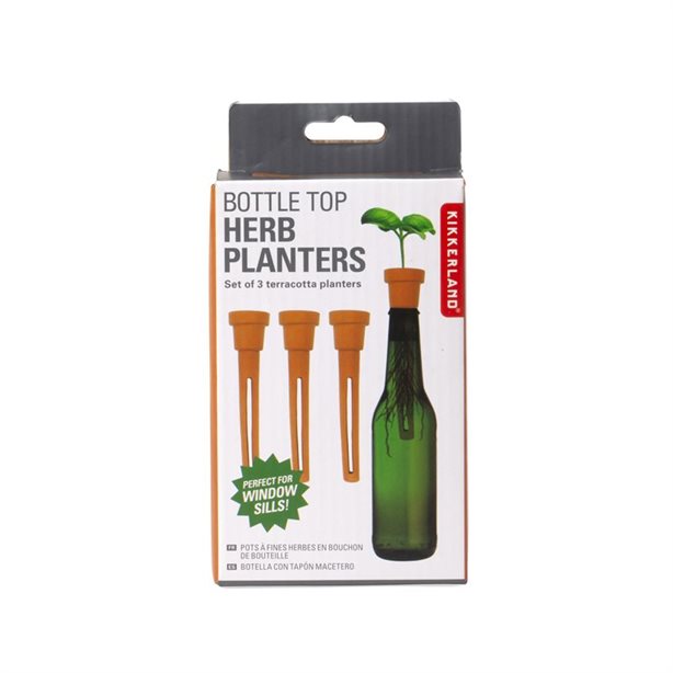 Bottle Top Herb Planters
