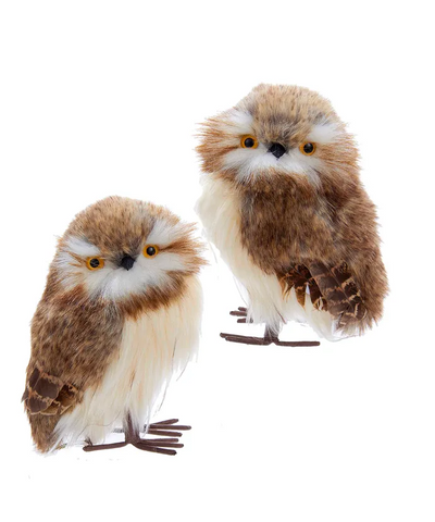 Owl Brown Faux Fur Ornament