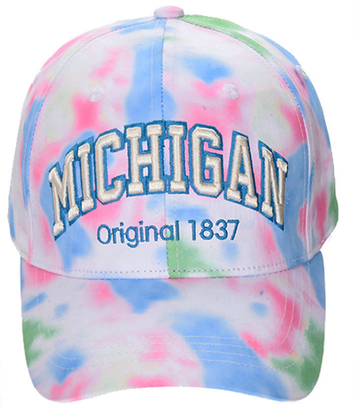 Michigan Bubble Gum Tie Dye Baseball Cap