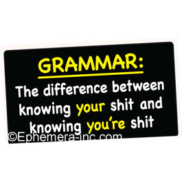 Grammar Bumper Sticker