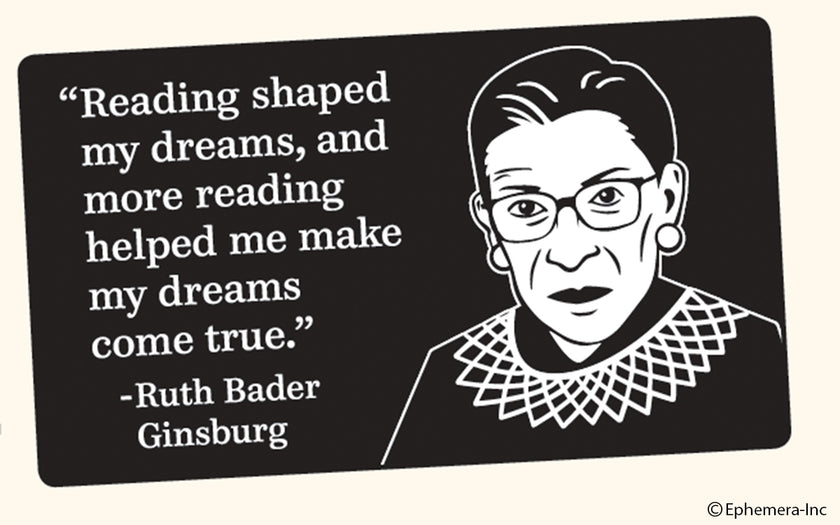 Reading Shaped My Dreams Bumper Sticker Ruth Bader Ginsburg