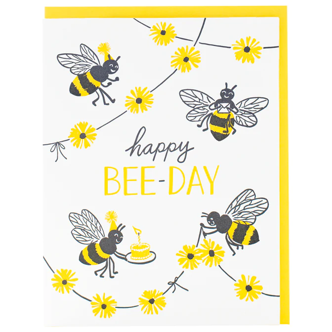 Card Bee Party Birthday