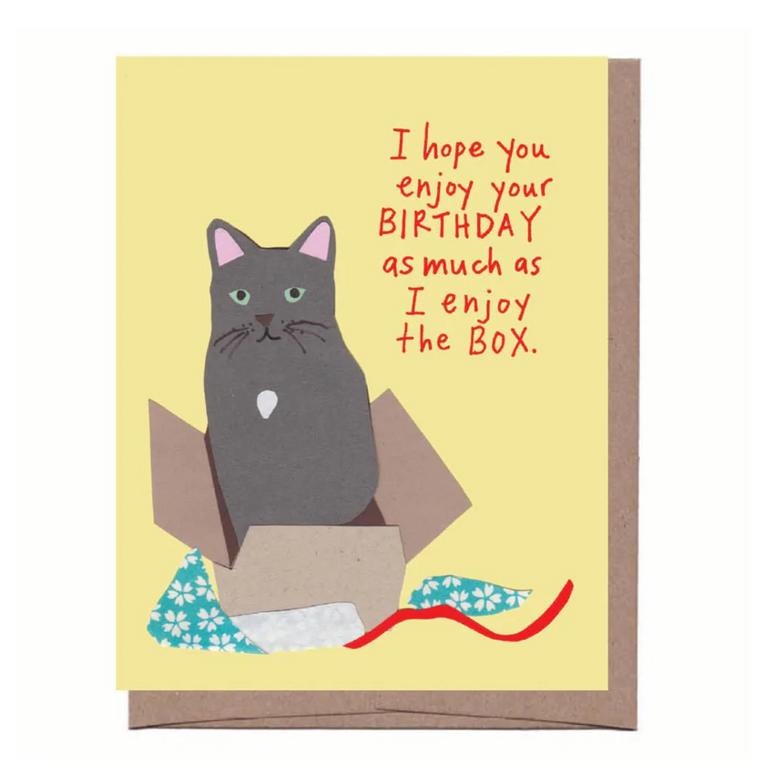 Card Cat In Box Birthday