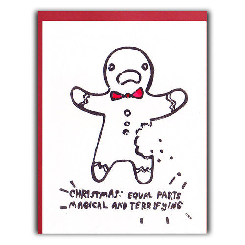 Card Gingerbread Man Terrifying Christmas