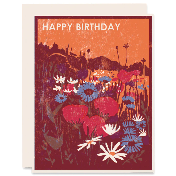 Card Happy Birthday Wildflowers