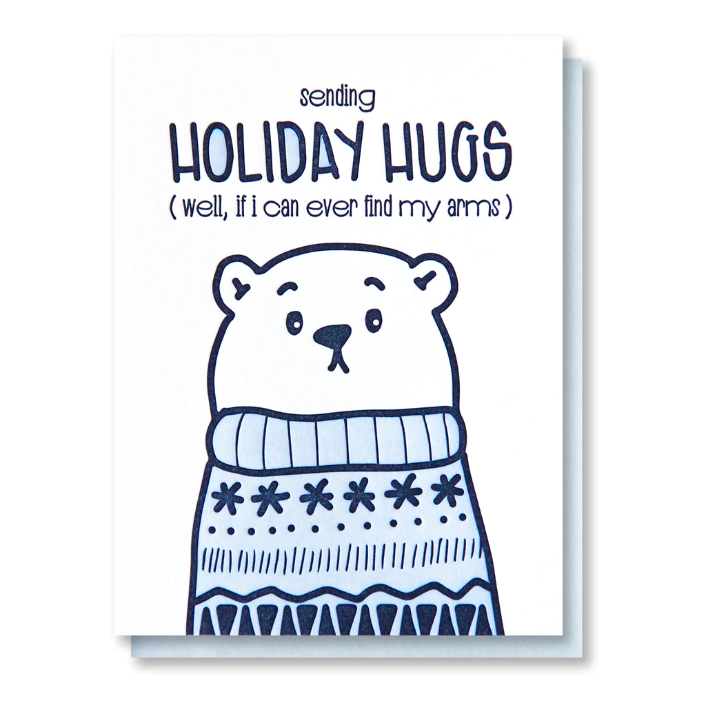Card Polar Bear Sending Holiday Hugs Christmas