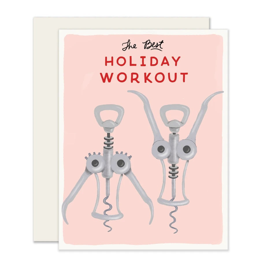 Card Holiday Workout Wine Christmas