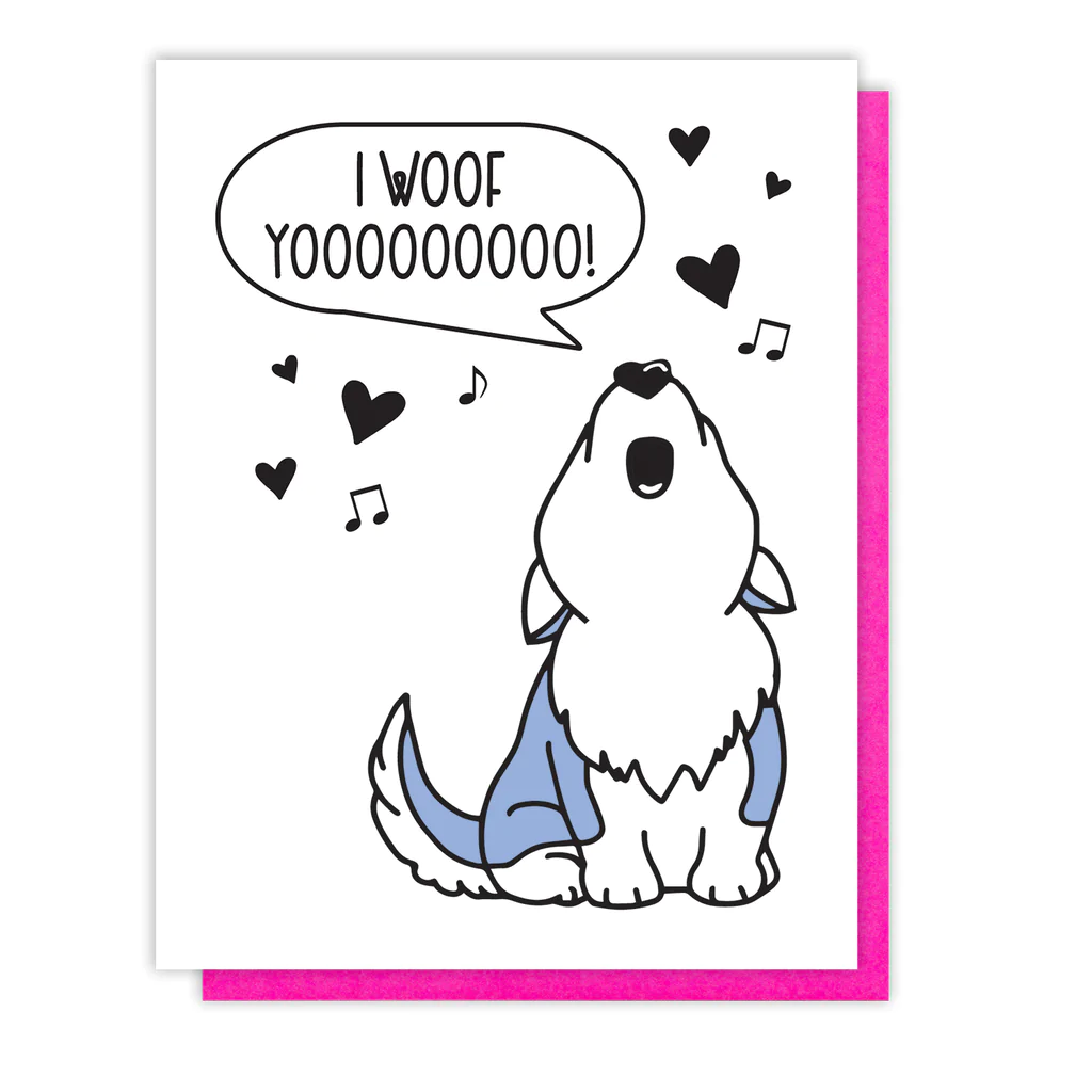 Card Howling Husky Dog Love