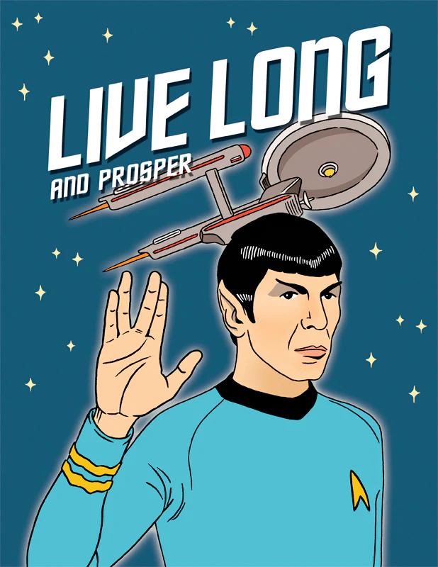 Card Spock Live Long And Prosper Star Trek Birthday