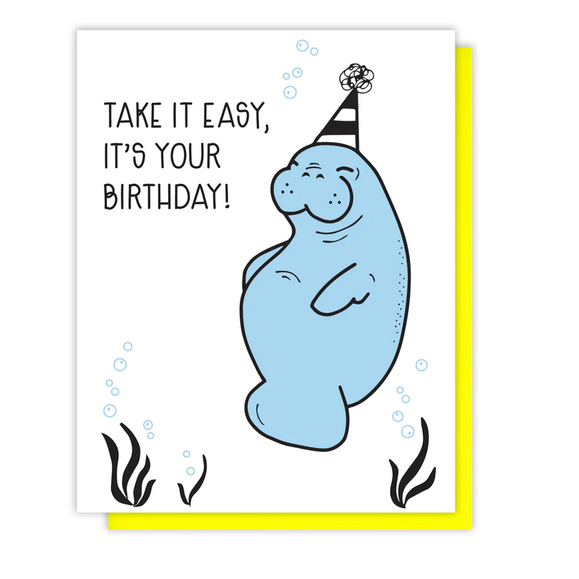 Card Manatee Take It Easy Birthday