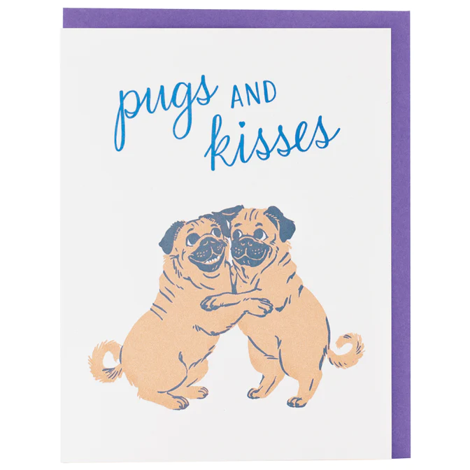 Card Pugs & Kisses Love