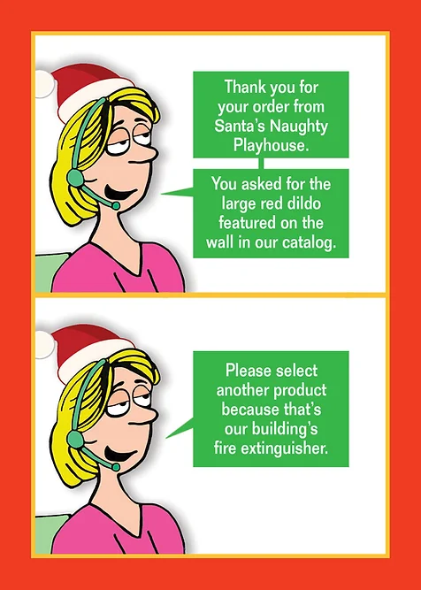 Card Santa's Naughty Playhouse Christmas