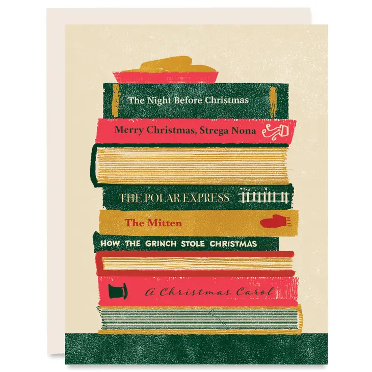 Card Stack Of Christmas Books