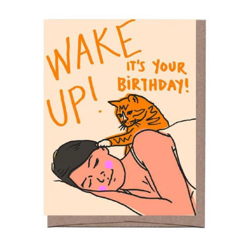 Card Wake Up Cat Birthday