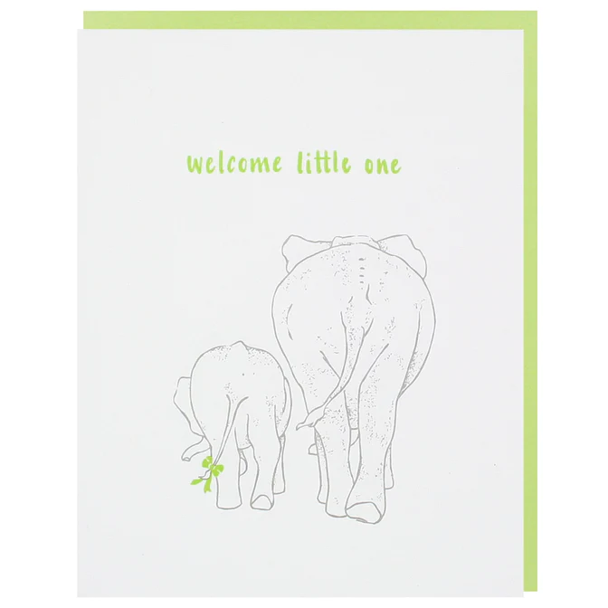 Card Welcome Little One Elephant Baby