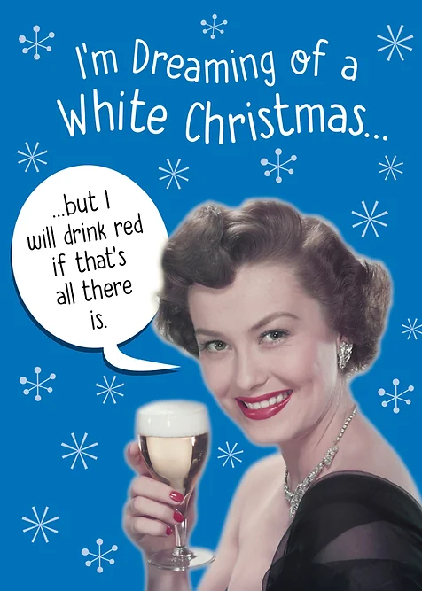 Card White Christmas Red Wine