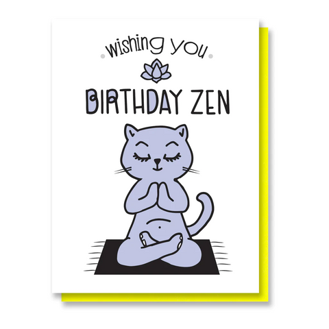 Card Cat Wishing You Birthday Zen