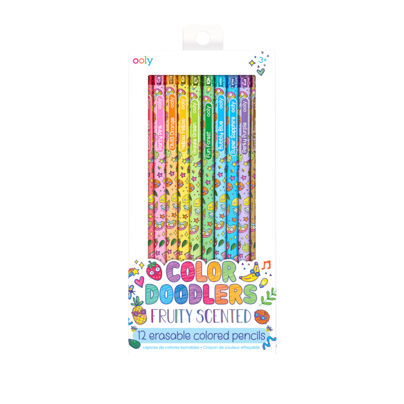 Color Doodlers 12 Erasable Scented Colored Pencils
