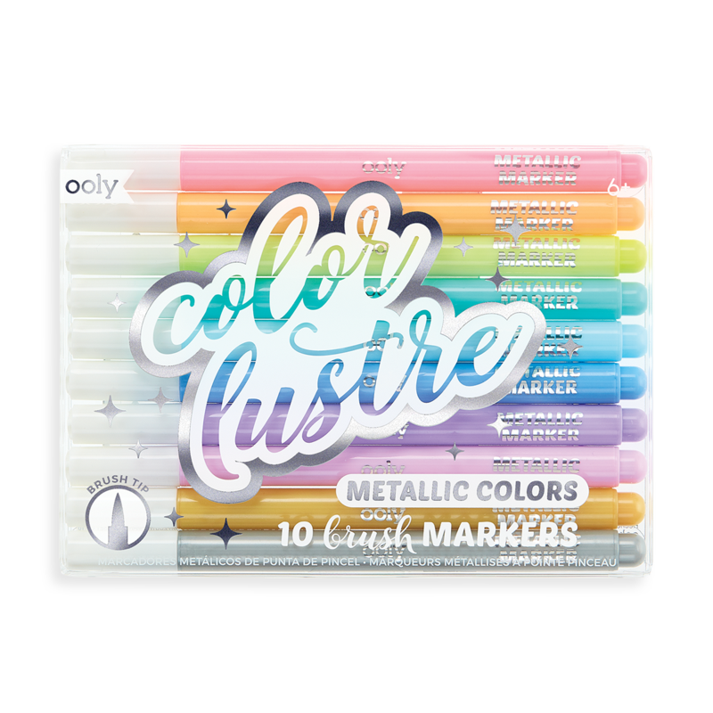 Color Lustre 10 Metallic Brush Markers