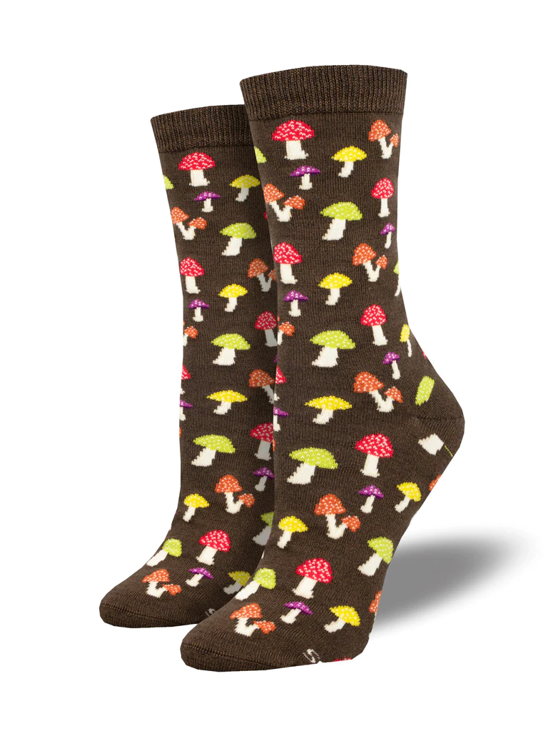 Colorful Caps Women's Bamboo Socks Brown Heather