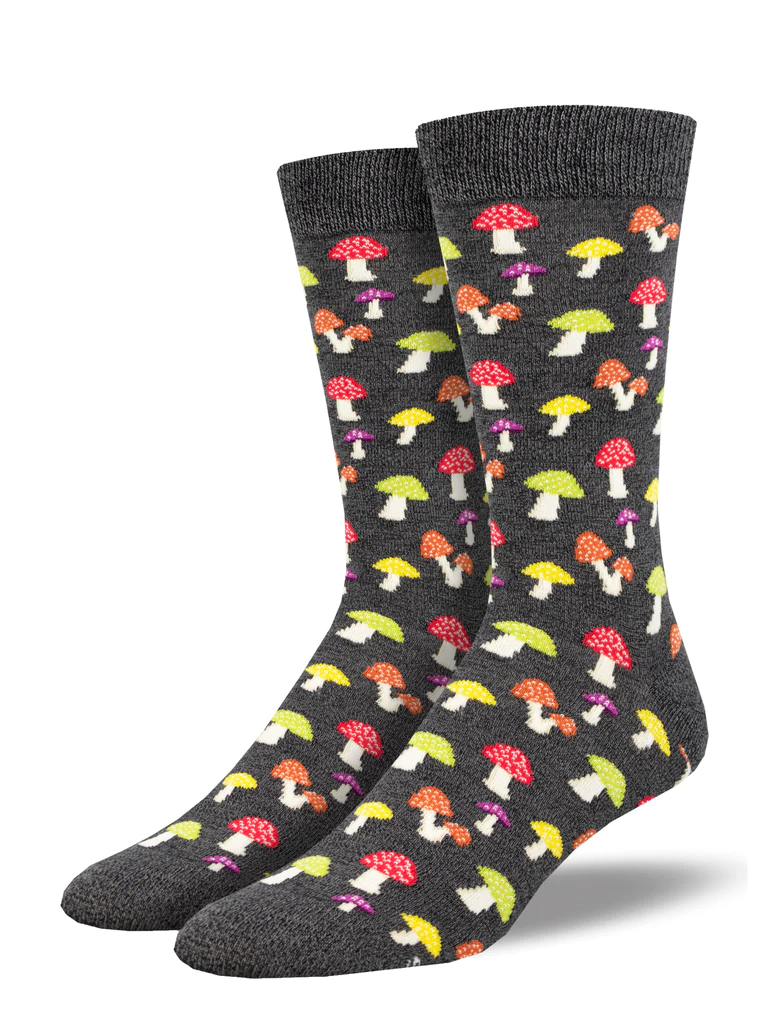 Colorful Caps Men's Bamboo Socks Charcoal Heather