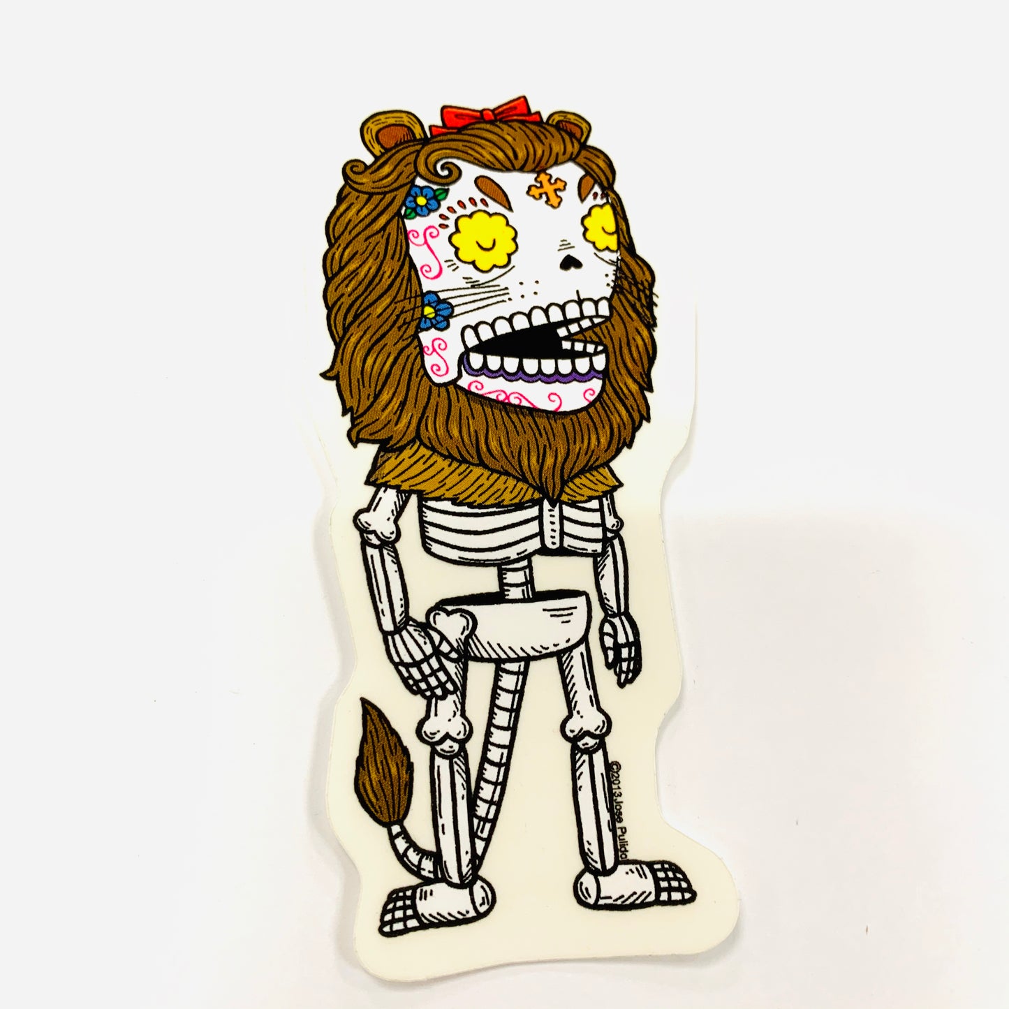 Cowardly Lion Sugar Skull Sticker