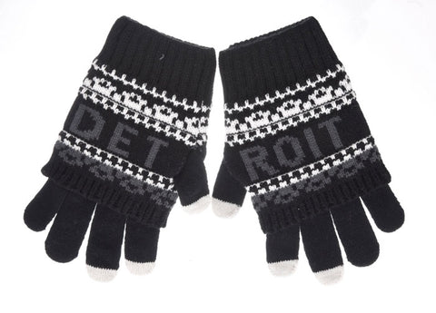 Detroit Black & Gray Gloves