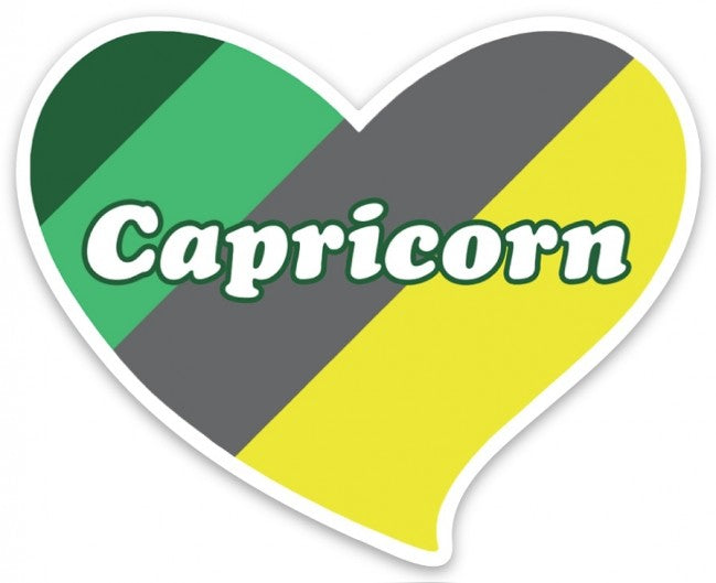 Capricorn Heart Die Cut Sticker Zodiac