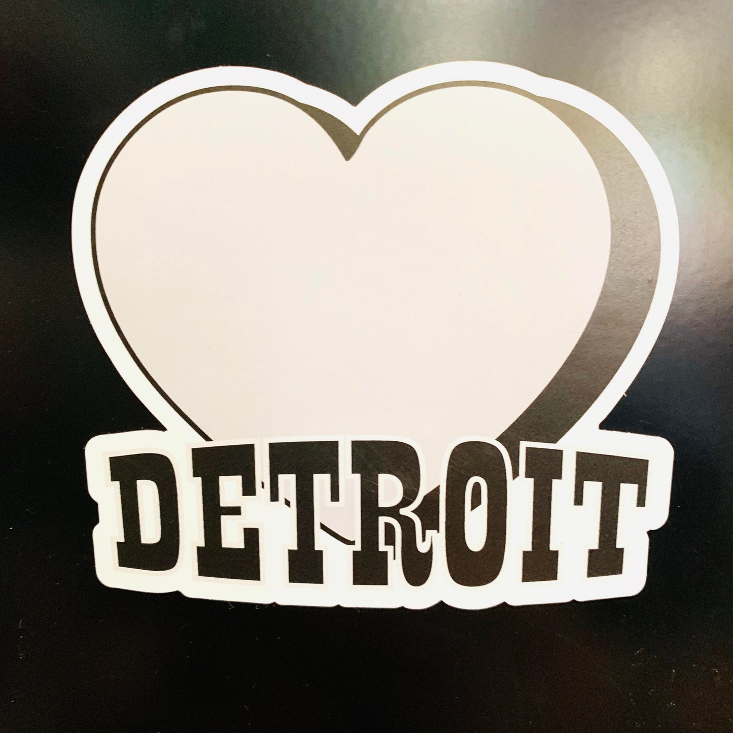 MAGNET Diecut Detroit Silver Heart