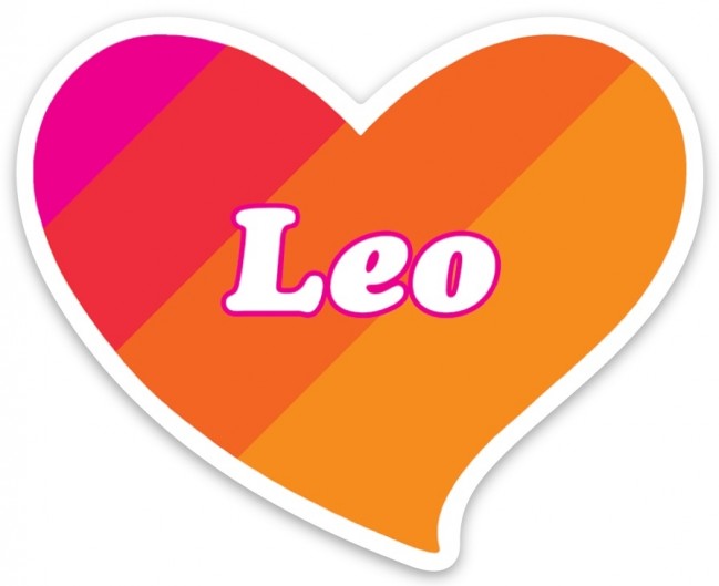 Leo Heart Die Cut Sticker Zodiac