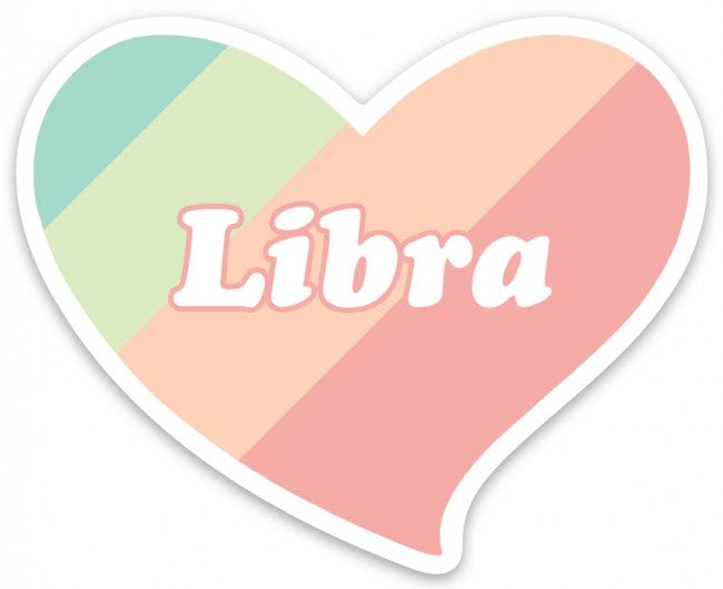 Libra Heart Die Cut Sticker Zodiac