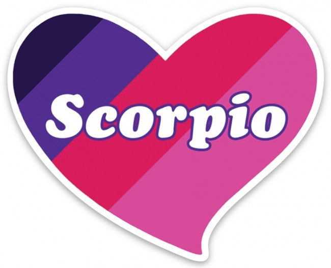 Scorpio Heart Die Cut Sticker Zodiac
