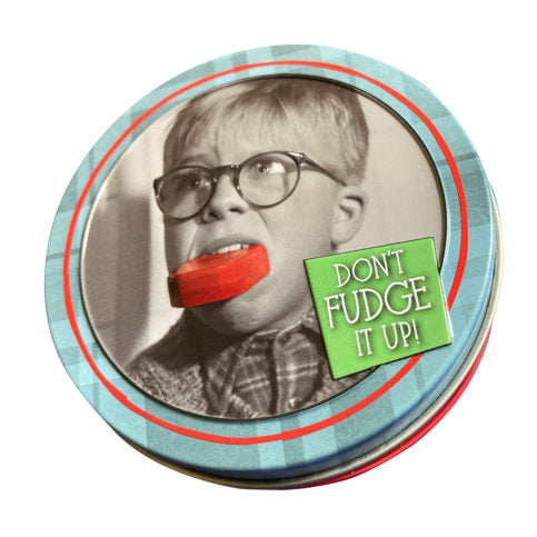 Don't Fudge It Up! Cherry Soap Candy Tin Christmas Story